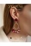 Hanging Steel Women's Earrings Colorful Acrylic Sequin Chandelier Model Burgundy Brown - 7