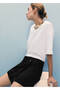 Double-Breasted Denim Pants Skirt - 7