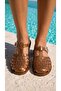 Women's Shiny Transparent Caramel Gold Glitter Jelly Sandals Byndjlly01 - 6