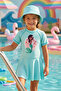 Sequin Embroidered Girls' Dress Swimsuit 5210