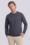 Crew Neck Regular Fit Embroidered Basic Thin Sweatshirt - 3