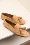 Genuine Leather Women's Adeen Nude Pompom Handmade Ballerinas