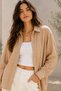 Women's Beige Muslin Oversize Casual Cut Buttoned Shirt - 4