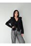 Ruffled Lace-Up Blouse-Black Black - 5
