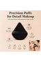 32Pcs All In One Black Makeup Kit, Makeup Brushes, Beauty Sponges, Powder Puffs, Bow Headband, Silicone Cleaner & Eyelash Curler - 4