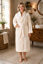 Şalyaka Satin Twisted Piping Bamboo Cotton Stylish Women's Bathrobe Soft Textured Super Absorbent