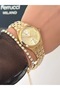 Gold Color Steel Strap Waterproof Guaranteed Wristwatch with Bracelet Gift - 3