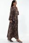 فستان ماكسي بأزرار وياقة على شكل حرف V بنمط عرقي من BDART - 2