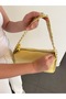 Women's Shoulder Bag with Wide Strap and Staple Detail, Baguette Bag, Daily Stylish Office Handbag - 5