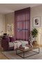 Crown Plum Solid Color Linen Background Curtain, Pleatless Plain Planting, Extrafor Drawstring, Single Wing - 7