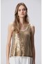 Gold Payetli Abiye Bluz - 4