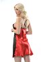 Red Black Lace Satin Nightgown - M-373 - 2