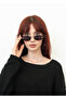 Unisex Rimless Oval Sunglasses Gold Color Handle Smoked Glass Kanbera C9 - 3
