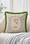 Duck Figurine with Hat and Boots Floral Pattern Fringed Throw Pillow Cover - Vintage Decorative Pillow Cover - 2