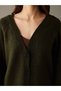 Alita City Lcw Vision Khaki Knitwear Plain Midi Women's Cardigan with a Difference - 5
