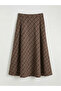 Original Beli Zippered Plaid A-Line Skirt - 5