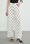 Polka Dot Patterned Zippered Palazzo Jeans - 6