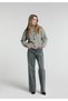 Wide Leg Fit Women's Green Cast Denim Jean Trousers