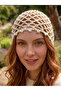 Sequin Mesh Knitted Bandana – Cream / Off-White Color Stylish Bohemian Summer Beanie