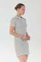 Striped Collar Half Button Dress - 4