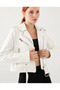 Snake Patterned Ovarsize Women's Leather Jacket - 2
