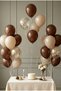 Engagement Ornaments Balloon Set 20-Piece Brown Sea Sand Gold Confetti Transparent Balloon Set 11 Inch Party Balloon