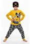 100% Cotton 3-Piece Pajama Sets with Eye Mask Character Print for Children
