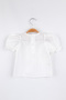 White Short Sleeve Fisto Girl's Blouse - 3