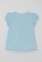 Girl's T-Shirt with Colorful Flower Print, Ages 1.5-5, Blue - 4