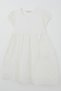 Girl's Short-Sleeved Dress with Scallop Hem and Floral Embroidery, Bow Detail, 5-10 Years Old, Ecru - 5