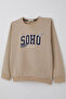 Boys' Tracksuit Set with Lettered Trousers and Pockets, Ages 4-8, Beige - 8