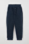 Boy's Tracksuit Set with Cute Hat and Teddy Bear Figure Embroidery, 9 Months-3 Years, Navy Blue Melange - 7