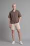 Boxy Fit Apaş Collar Cotton Short Sleeve Shirt H7658Ax26Hs - 2