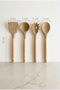 5-Piece Silicone Heat-Resistant Spoon Set with Spoon Holder, Pasta Serving Spoon Set, Brown - 5