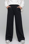 Girl's Navy Blue Wide Leg Loose-Fitting School Trousers with Lace-Up Waist and Comfortable Cut (Ages 7-15) - 4