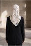 100% twill silk line patterned cream - black colored 90x90 scarf sewing method: hand stitching - 6