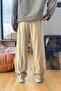 Double Pleated Fabric Trousers Beige - 2