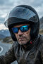 Men's Uv400 Black Mirrored Biker Sunglasses 23035 C2Ayn - 4