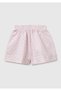 Girl's Dusty Pink Elastic Waist Buttoned High Cuff Shorts - 2
