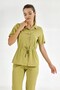 Pistachio Retro Women Doctor Nurse Medical Scrubs Suit Luxury Lycra Fabric - 3