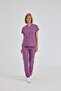 Purple Dr. Greys Doctor Nurse Medical Scrubs Suit Terry Cotton Fabric - 2