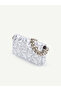 Silvery Silver Shk260 Star Embroidered Quilted Chain Strap Lined Women's Hand, Arm and Shoulder Bag - 3