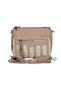 Duki Daso Pink Cream Striped Detailed Women's Shoulder and Crossbody Bag |   Summer T8522 Pink 3 Compartments