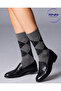 Gray Baklava Patterned Cotton Classic Socks