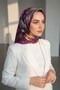 100% twill silk smoky floral pattern plum color 90x90 scarf edge stitching shape hand stitched - 5