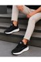 Unisex Waterproof Sports Shoes with Footbed - Black and White - 5