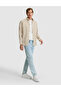 Beige Slim Fit Textured Long Sleeve Shirt 50316768-Vr011 - 4