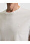 Ecru Slim Fit 100% Cotton Crew Neck Basic T-Shirt 50306980-Vr019 - 6
