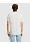 Ecru Slim Fit 100% Cotton Crew Neck Basic T-Shirt 50306980-Vr019 - 5