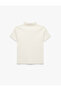Viscose Ornamental Buttoned Mandarin Collar Short Sleeve Knitwear Qipao Blouse - 6